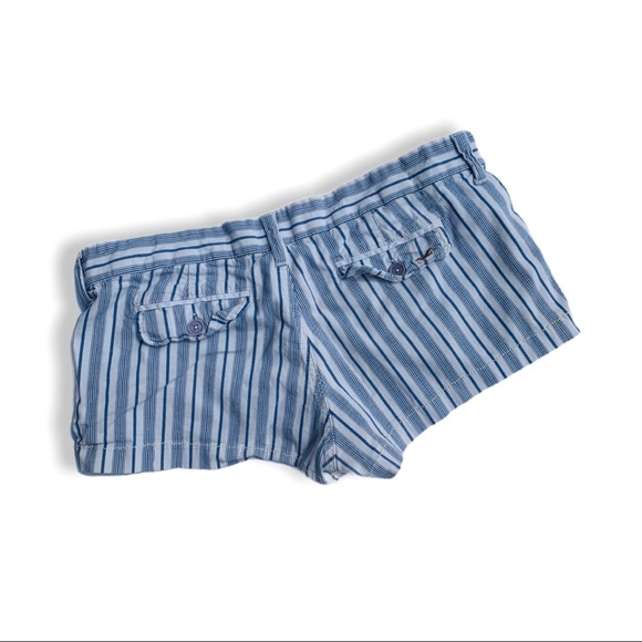 Hollister Blue Stripe Ladies Short Shorts 7 - Picture 3 of 7